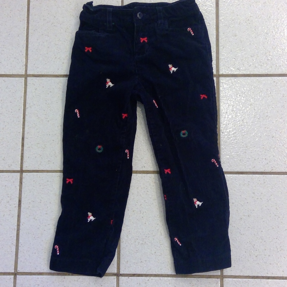 Hartstrings Embroidered Girls Corduroy Pants 4T